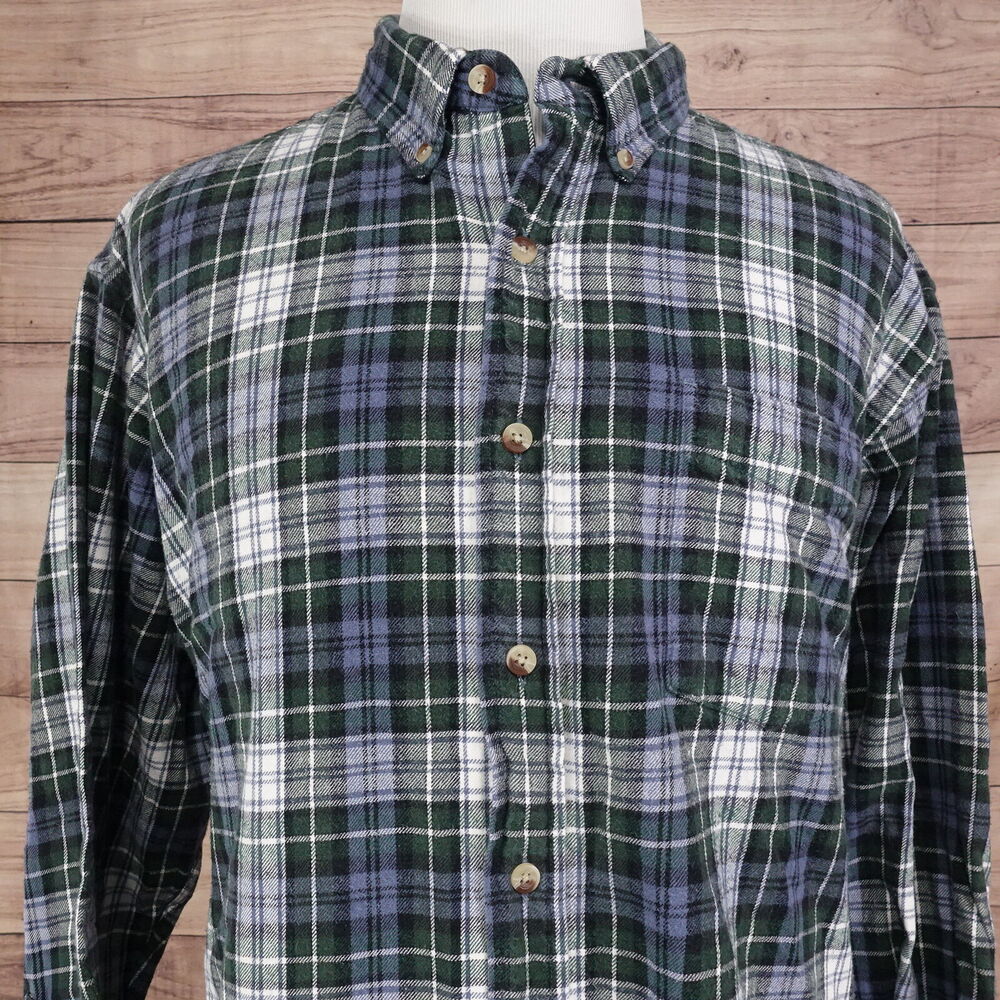 RED HEAD LONG SLEEVE GREEN BLUE PLAID‎ FLANNEL BUTTON DOWN SHIRT MENS 2XLT TALL